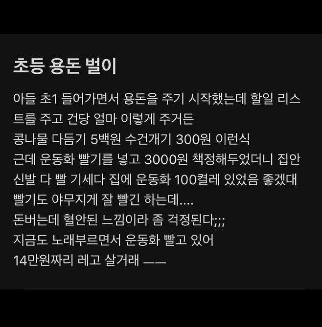 초딩의 용돈벌이