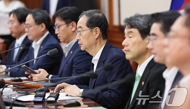 한덕수 국무총리가 19일 서울 종로구 정부서울청사에서 열린 국무회의에서 모두발언을 하고 있다. 2024.9.19/뉴스1 ⓒ News1 허경 기자