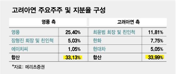 고려아연 주요주주 및 지분율 구성/그래픽=김다나