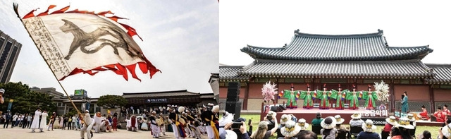 지난 5월 ‘봄 궁중문화축전’ 기간 경복궁(왼쪽)과 창덕궁. 국가유산청