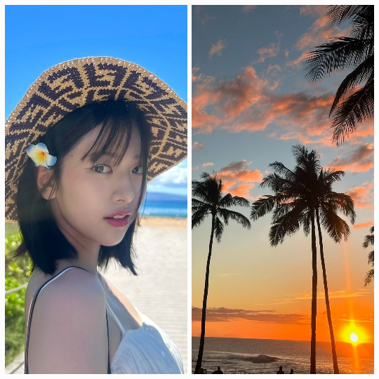 안유진이 하얀색 원피스로 해변을 빛냈다.사진=안유진 SNS