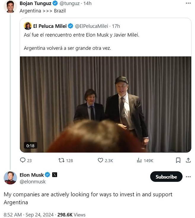 일론 머스크가 올린 엑스 게시물 [엑스(X) 게시물 캡처. 재판매 및 DB 금지]