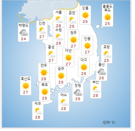 ⓒ기상청: 내일(30일) 오후 전국날씨