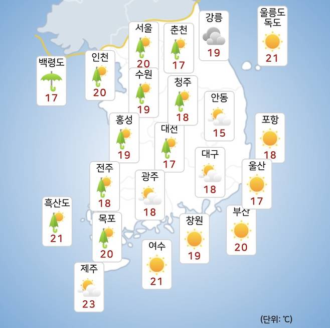 ⓒ기상청: 내일(10월 1일) 오전 전국날씨