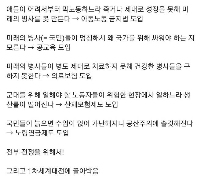 독일에 사회복지제도가 생긴이유