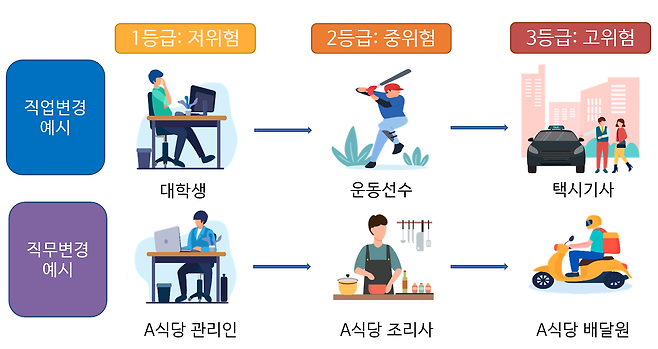 직업 변경 예시 / 자료=금감원