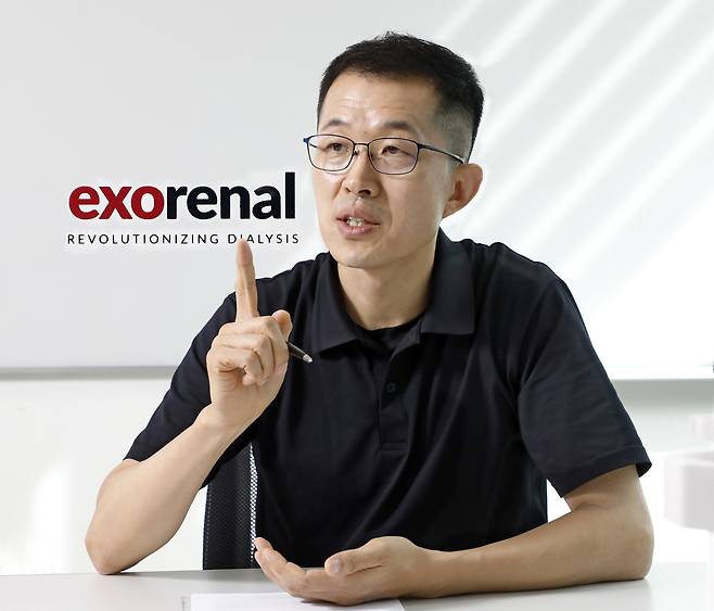 ExoRenal CEO Jake Lee speaks during an interview with the Korea JoongAng Daily in August at the startup's office in Gangseo District, western Seoul. [PARK SANG-MOON]