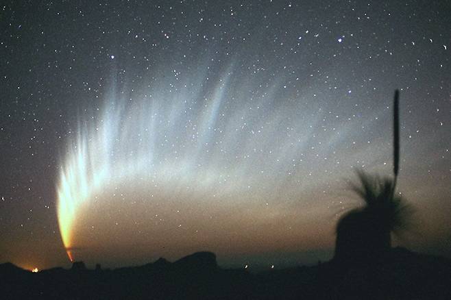 The Magnificent Tail of Comet McNaught. /NASA