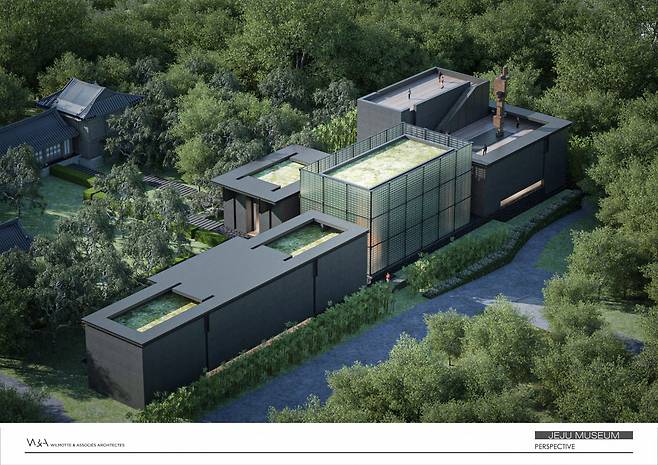 A rendered image of a museum in Jeju (Wilmotte & Associes)