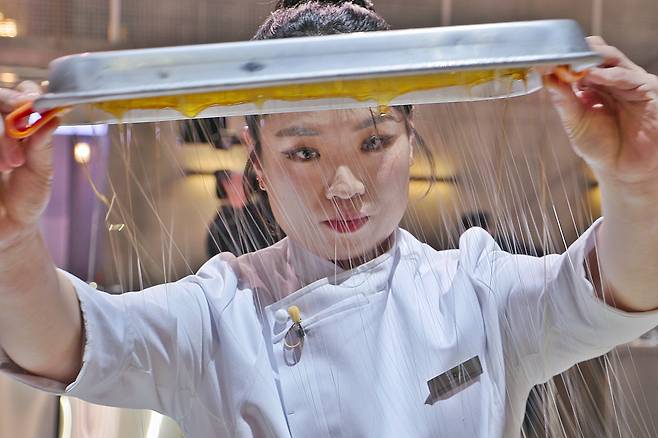 A top 8 contestant on "Culinary Class Wars," chef Jung Ji-sun [NETFLIX KOREA]