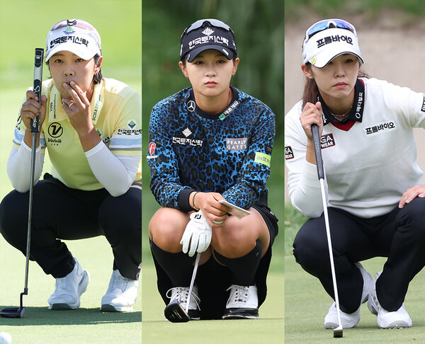 2024년 한국여자프로골프(KLPGA) 투어 변형 스테이블포드 방식 대회인 동부건설·한국토지신탁 챔피언십에 출전하는 박지영, 박현경, 배소현 프로. 사진제공=KLPGA