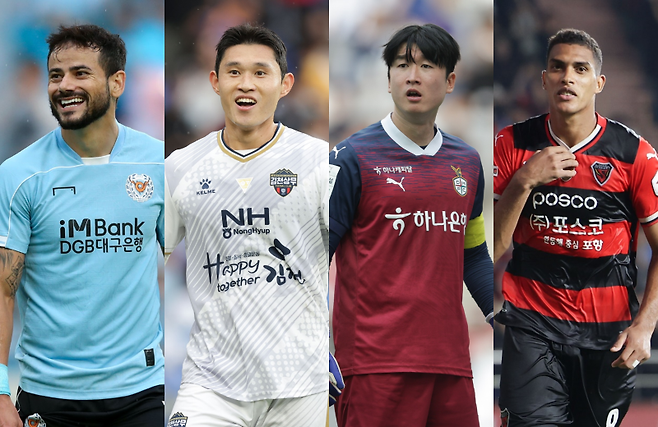 (왼쪽부터) 세징야, 이동경, 이창근, 조르지. 사진=프로축구연맹