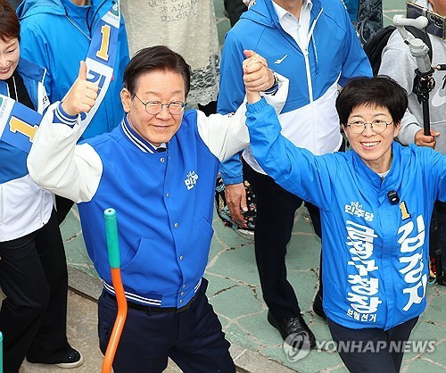 금정구청장 보궐선거 지원유세하는 더불어민주당 이재명 대표 / 사진=연합뉴스