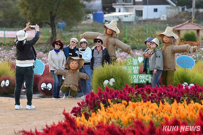 고석정꽃밭에 오면 천만송이의 가을 꽃과 함께 어디든 포토존이 된다.