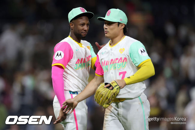 [사진] 샌디에이고 주릭슨 프로파, 김하성. ⓒGettyimages(무단전재 및 재배포 금지)