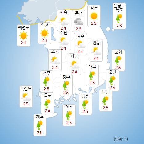 ⓒ기상청: 오늘(15일) 오후 전국날씨