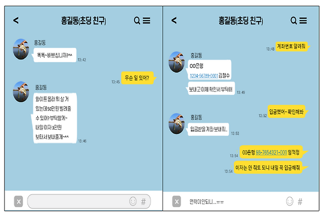 메신저를 이용한 실제 범행 대화 내용. ⓒ과학기술정보통신부