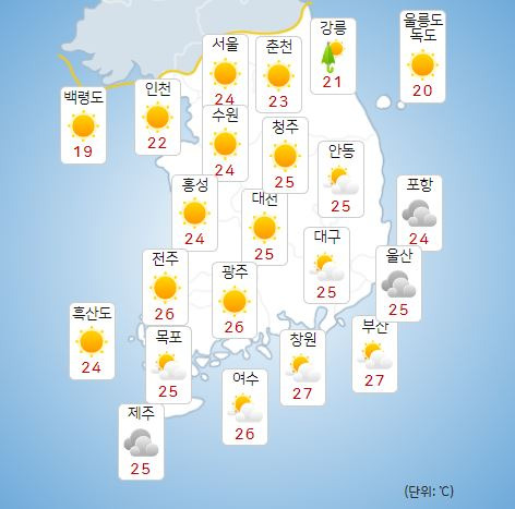 ⓒ기상청: 오늘(16일) 전국날씨