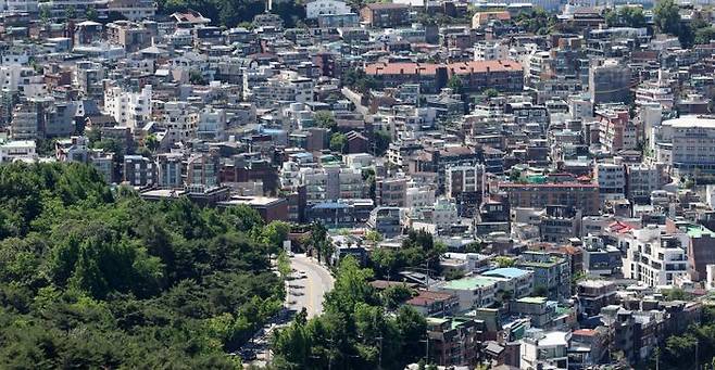 서울 중구 남산 일대에 빌라들이 밀집해 있다.ⓒ뉴시스