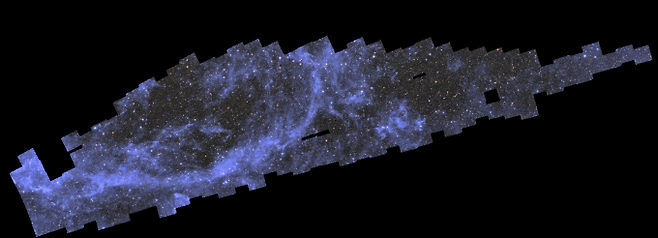 유클리드 망원경의 촬영물을 이어 붙여 만들고 있는 우주 지도. ESA 홈페이지 캡처
