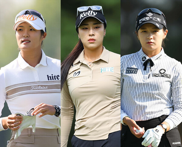 2024년 한국여자프로골프(KLPGA) 투어 상상인·한경와우넷 오픈에 출전하는 김민별, 윤이나, 박현경 프로. 사진제공=KLPGA