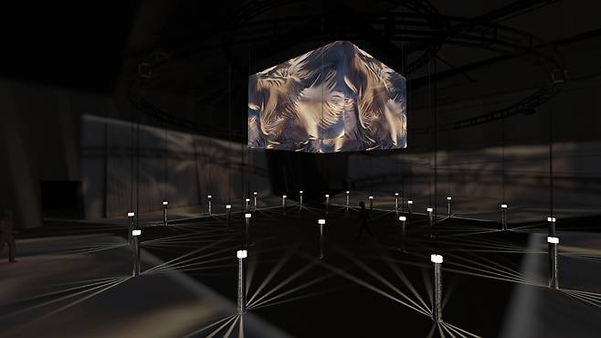 Exhibition view of "Light Architecture," an immersive installation by artist Kang Yi-yun, at Seoul Design 2024 at Dongdaemun Design Plaza in Jung-gu, central Seoul. (Courtesy of Kang Yi-yun)