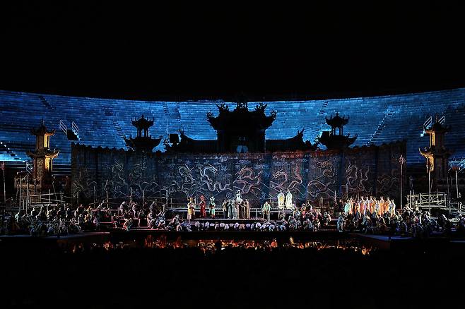 A scene from the Arena di Verona original production of the opera “Turandot” [SOL OPERA]