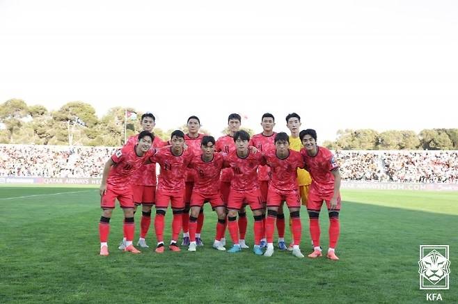 요르단 원정에서 2-0 승리를 거둔 한국 축구 대표팀. 사진=대한축구협회