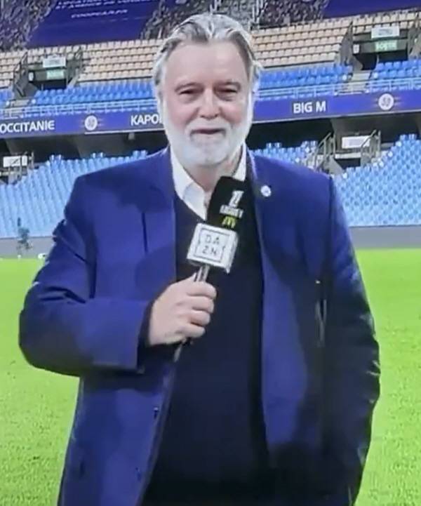 생방송 중 감독 경질을 발표한 몽펠리에 회장.