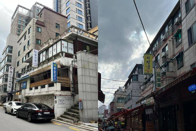 8월 22일 서울 강남구 논현동에 위치한 점집 모습. 무당집을 상징하는 백기와 적기는 찾아볼 수 없었고, 한 건물에 여러 무당집이 자리 잡기도 했다. 한채연 인턴기자