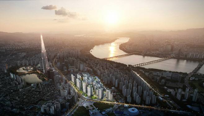 서울 송파구 ‘잠실 래미안아이파크’ 아파트 광역 조감도. [사진 출처 = 삼성물산 건설부문]