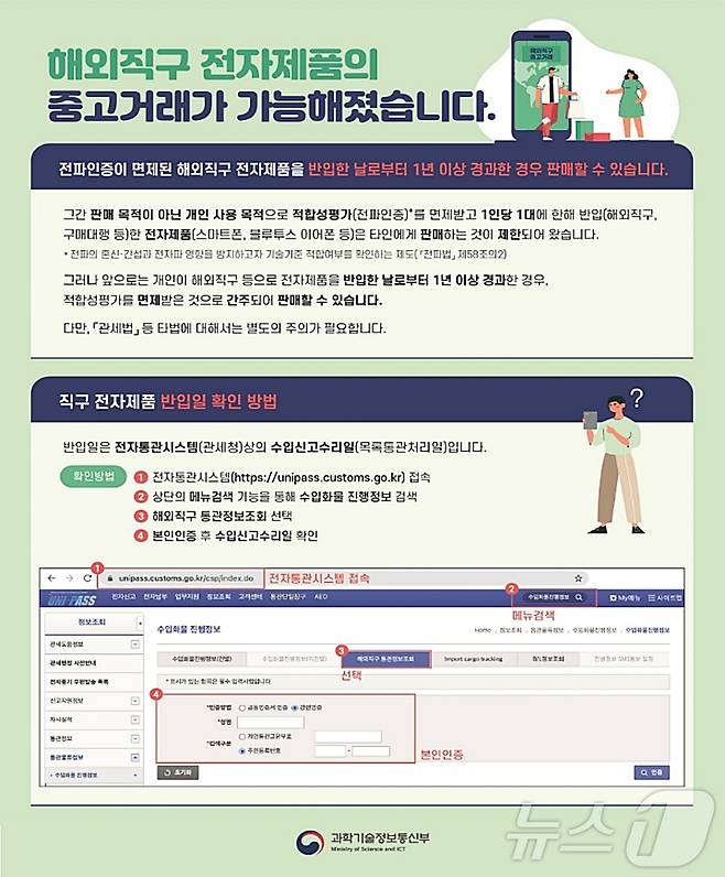 방송통신기자재 중고 판매 가이드라인.(청주전파관리소 제공)/뉴스1