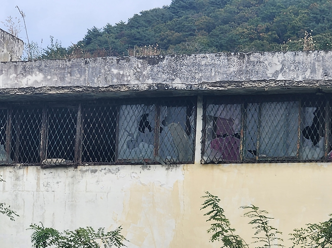 동두천시 성병관리소 건물의 2층 창문에 쇠창살이 설치돼있는 모습. 미군 위안부들이 도망가지 못하게 설치한 것으로 추정된다. 이혜리 기자