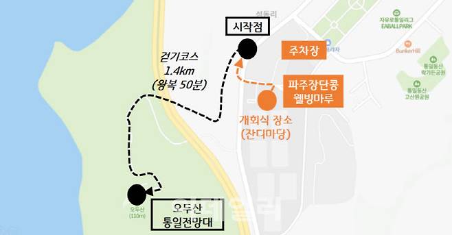 걷기코스 안내도.(지도=파주시 제공)