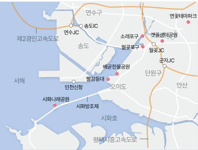 시흥 당일 나들이 코스 지도. 그래픽=송정근 기자