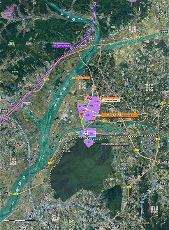 청주 에어로폴리스 3지구 산업단지 위치도. [사진=충북경제자유구역청]