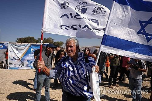 지난 21일 열린 가자지구 내 유대인 정착촌 찬성 행사[AFP 연합뉴스 . 재판매 및 DB 금지]