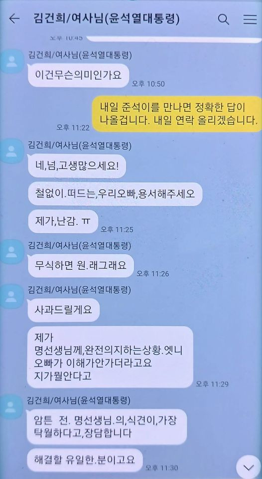 명태균 씨가 김건희 여사와 주고 받았다는 문자를 지난15일 공개했다. 〈사진=명태균 페이스북 캡처〉