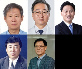 윗줄 왼쪽부터 강신하, 권정택, 김영진, 아랫줄 왼쪽부터 김중구, 위성렬씨
[중앙대 총동문회 제공]