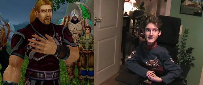 듀센 근이영양증 환자였던 매츠 스틴(오른쪽), 그의 게임 속 캐릭터 이벨린 [이미지출처=넷플릭스]