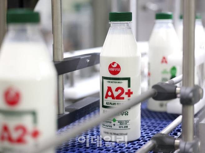 A2 플러스 우유의 모습. 제품은 소화가 잘 되는 우유로 알레르기 물질이 적은 것이 특징이다. (사진=서울우유)