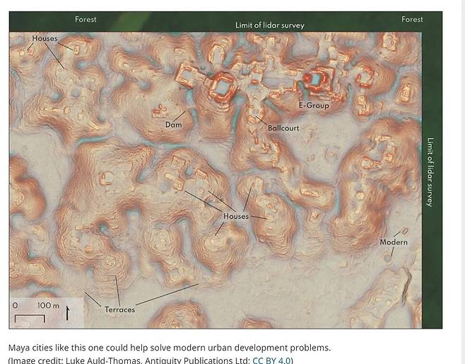 멕시코 캄페체주 동부 지역에 대한 라이다(LiDAR) 데이터를 분석한 결과, 마야 문명의 거대한 도시 유적이 발견됐다. 앤티쿼티 제공