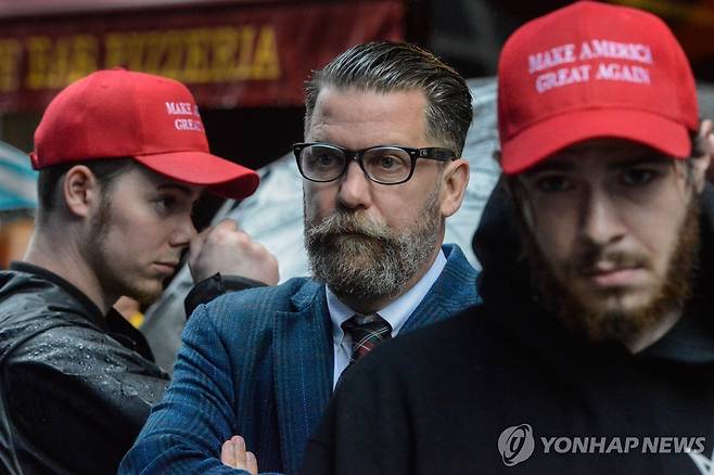 미국 극우의 간판인사인 프라우드보이즈의 설립자 개빈 매키네스 [AFP 연합뉴스 자료사진. 재판매 및 DB 금지]