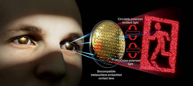 증강 현실을 표현할 수 있는 콘텍트렌즈 기술을 표현한 이미지./POSTECH