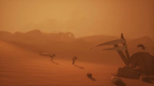 - 말 그대로 뿌연 모래 먼지가 일어나는 사막이다