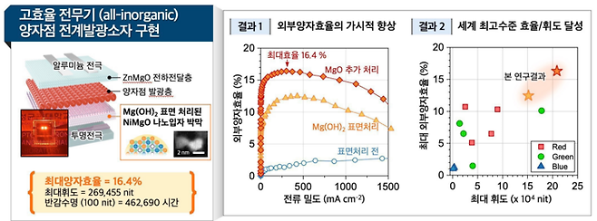 산화니켈-산화마그네슘 합금 나노입자를 이용한 전무기 양자점 발광소자. 임재훈 성균관대 교수