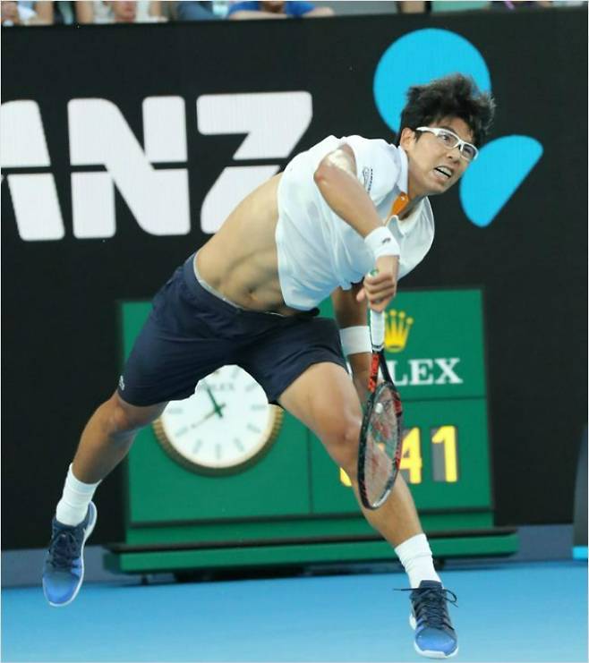 2018년 4강 신화를 이뤘던 호주 오픈 당시 정현의 경기 모습. 대한테니스협회