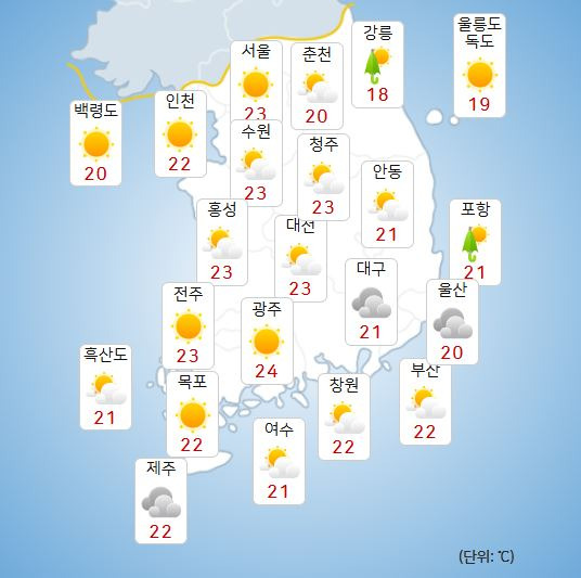 ⓒ기상청: 오늘(2일) 오후 전국날씨