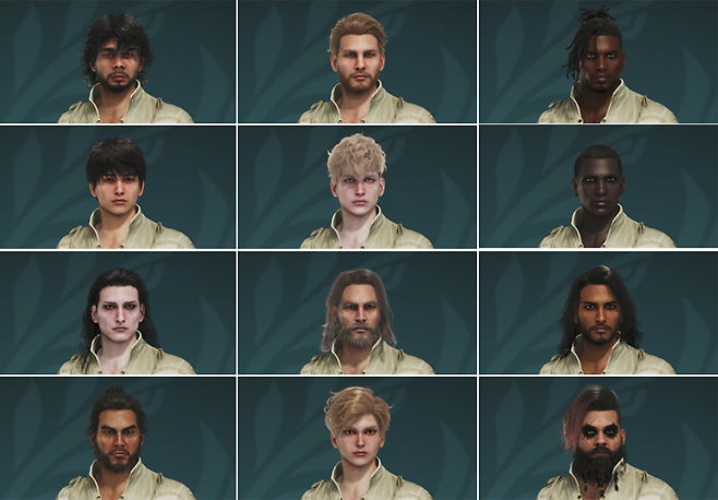 ▲ 남성 커스터마이징 프리셋 12종