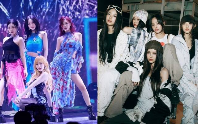 에스엠 소속 그룹 에스파(왼쪽)와 하이브 레이블즈 어도어 소속 뉴진스. 에스엠·어도어 제공